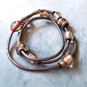 Handmade silver beaded bracelet